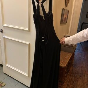 Gorgeous long black dress with open back!